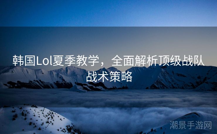 韩国Lol夏季教学，全面解析顶级战队战术策略