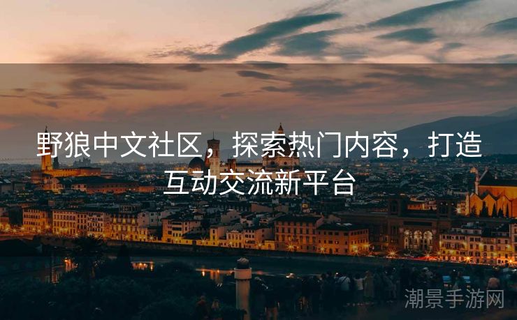 野狼中文社区，探索热门内容，打造互动交流新平台