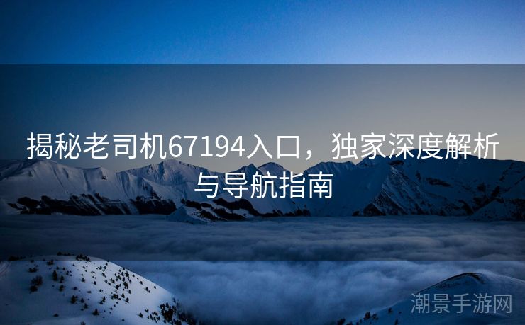 揭秘老司机67194入口，独家深度解析与导航指南