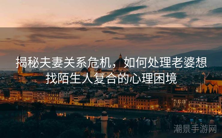 揭秘夫妻关系危机，如何处理老婆想找陌生人复合的心理困境