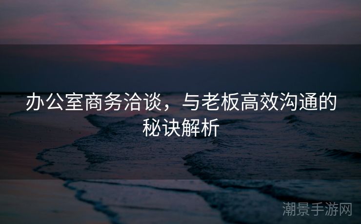 办公室商务洽谈，与老板高效沟通的秘诀解析