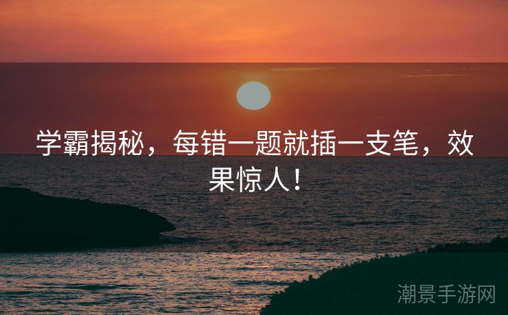 学霸揭秘，每错一题就插一支笔，效果惊人！