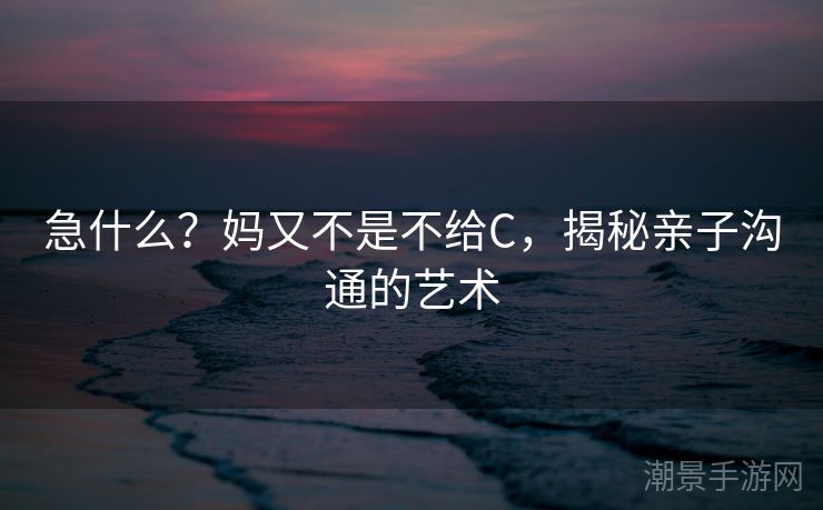急什么？妈又不是不给C，揭秘亲子沟通的艺术