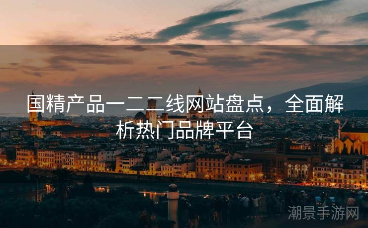国精产品一二二线网站盘点，全面解析热门品牌平台