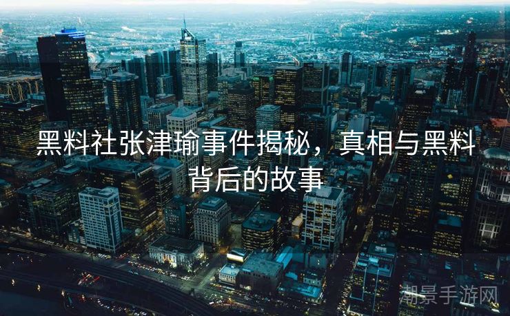 黑料社张津瑜事件揭秘，真相与黑料背后的故事