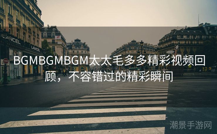 BGMBGMBGM太太毛多多精彩视频回顾，不容错过的精彩瞬间