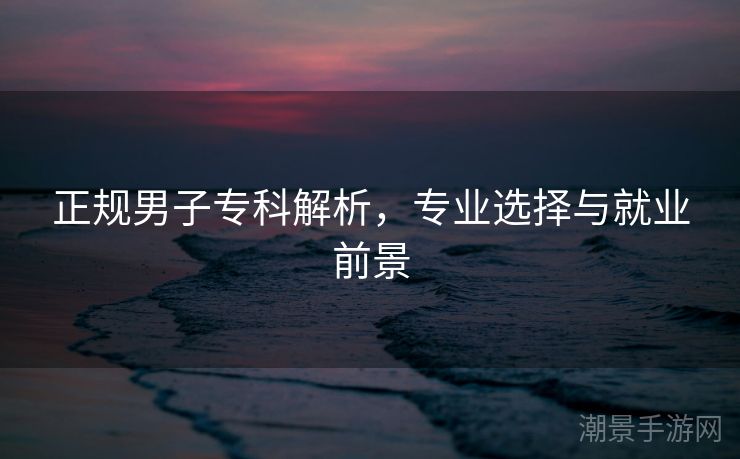 正规男子专科解析，专业选择与就业前景