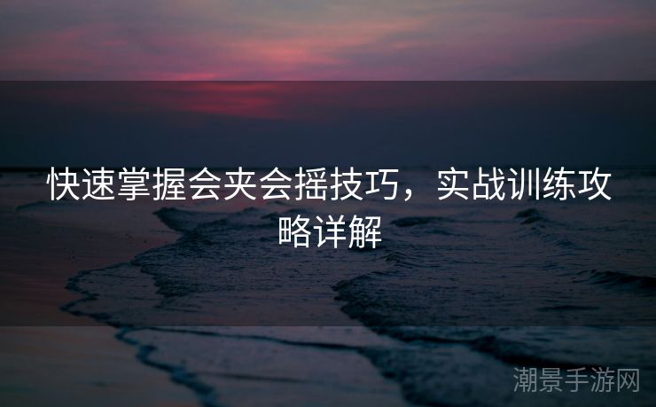 快速掌握会夹会摇技巧，实战训练攻略详解