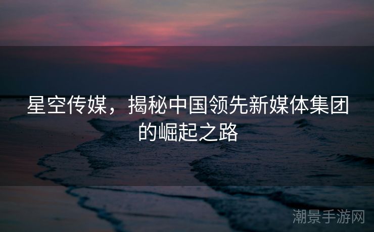 星空传媒，揭秘中国领先新媒体集团的崛起之路
