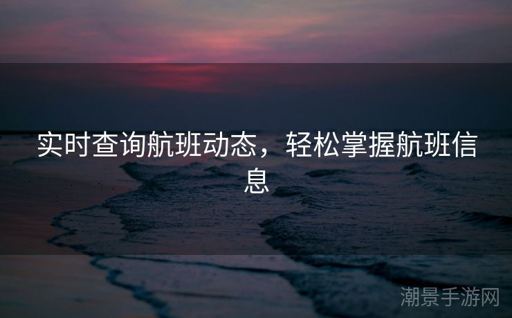 实时查询航班动态，轻松掌握航班信息