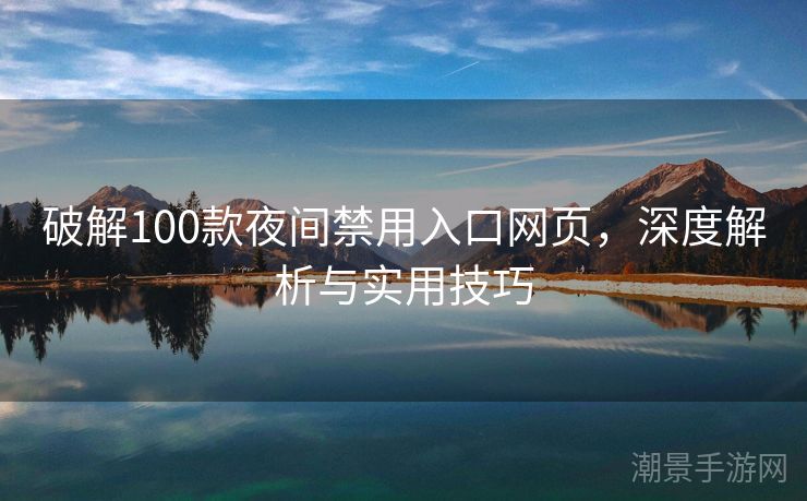 破解100款夜间禁用入口网页，深度解析与实用技巧
