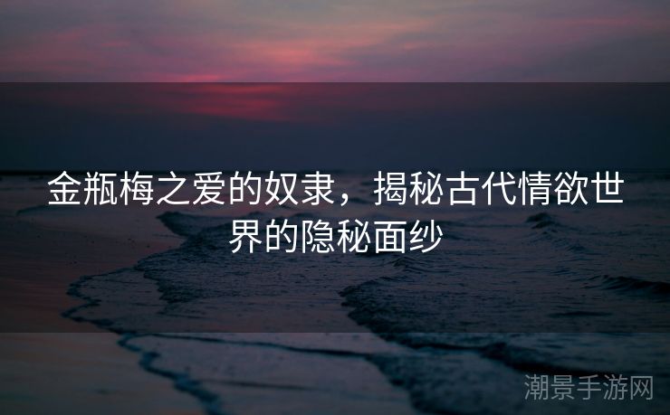 金瓶梅之爱的奴隶，揭秘古代情欲世界的隐秘面纱