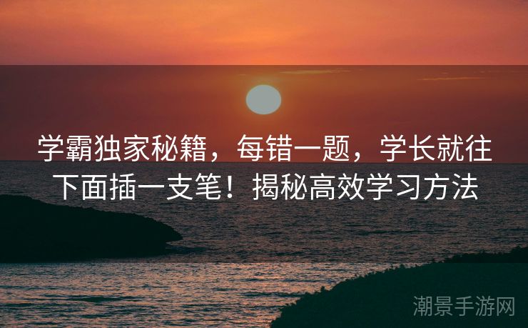 学霸独家秘籍，每错一题，学长就往下面插一支笔！揭秘高效学习方法