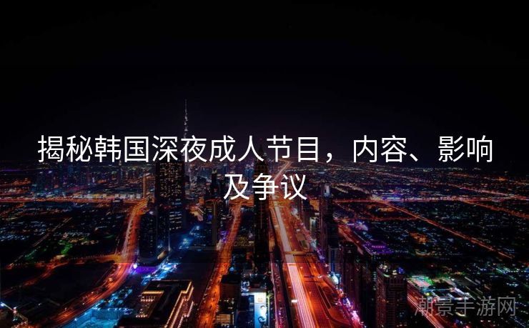 揭秘韩国深夜成人节目，内容、影响及争议